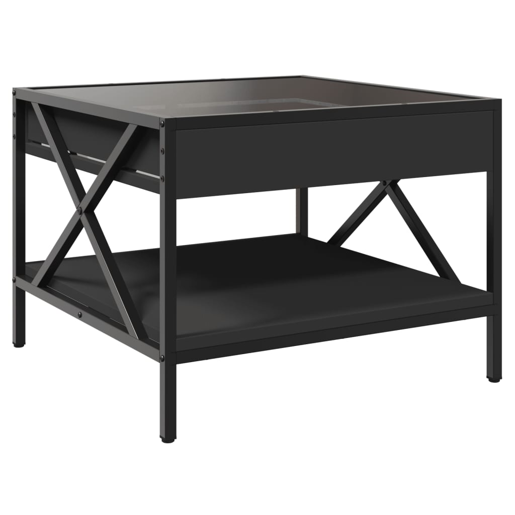 Table basse avec LED infini noir 50x50x38 cm - Tables basses
