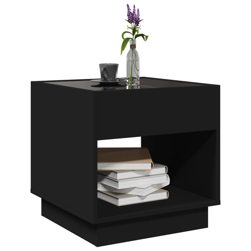 Table basse avec LED infini noir 50x50x50 cm - Tables basses