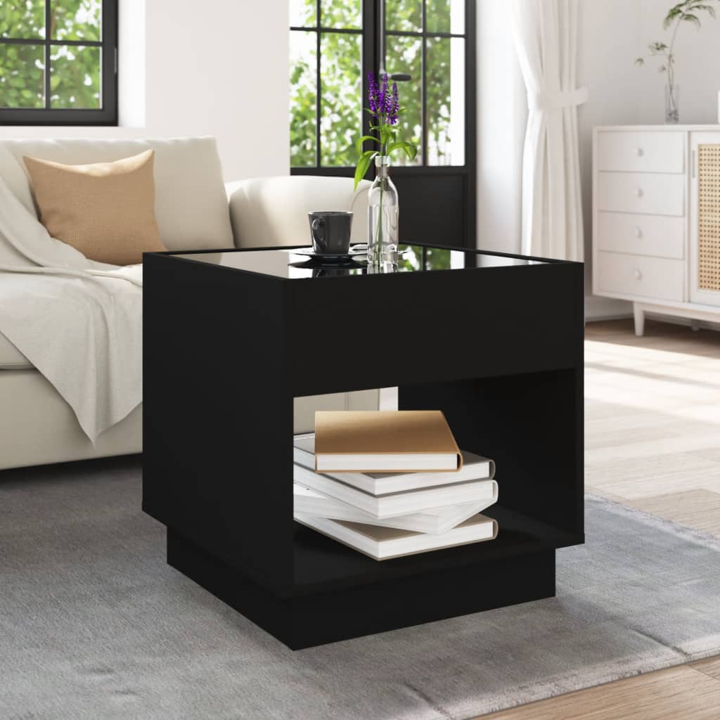 Table basse avec LED infini noir 50x50x50 cm - Tables basses