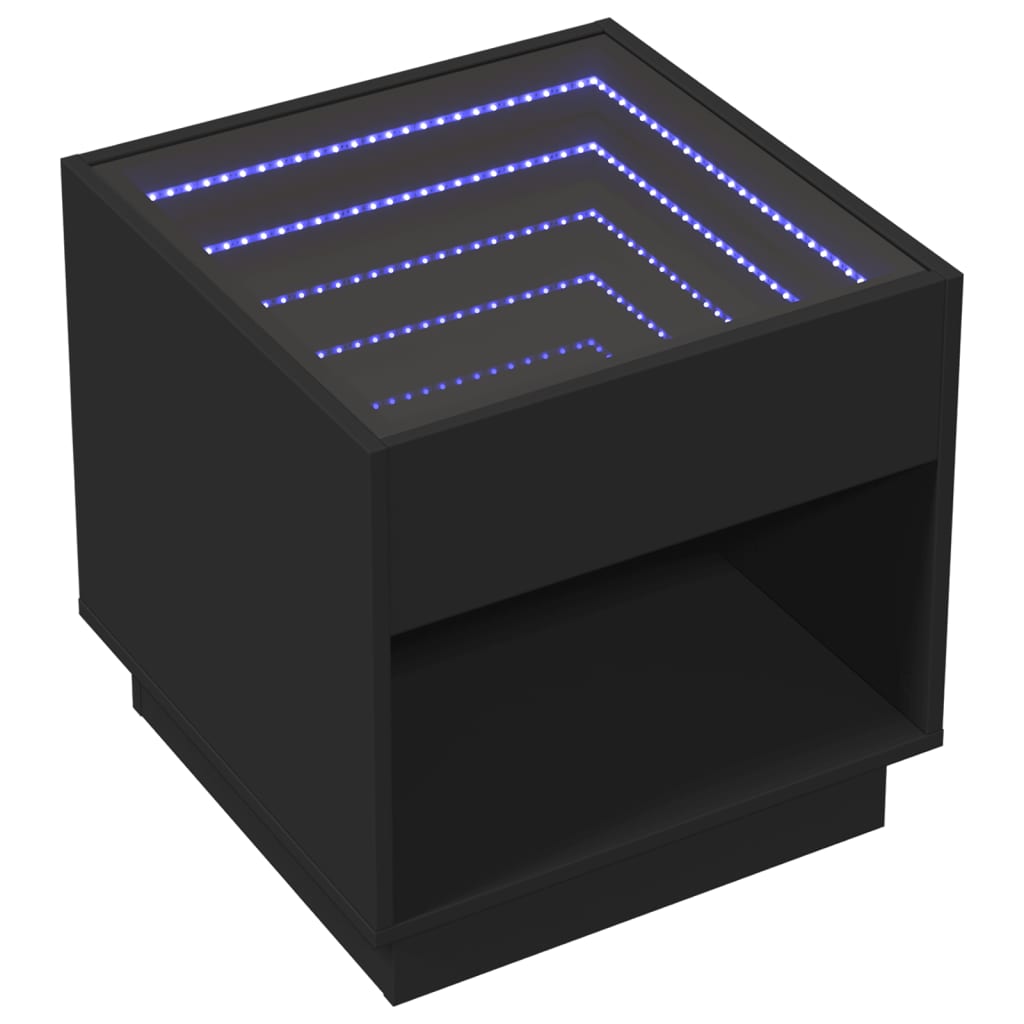 Table basse avec LED infini noir 50x50x50 cm - Tables basses