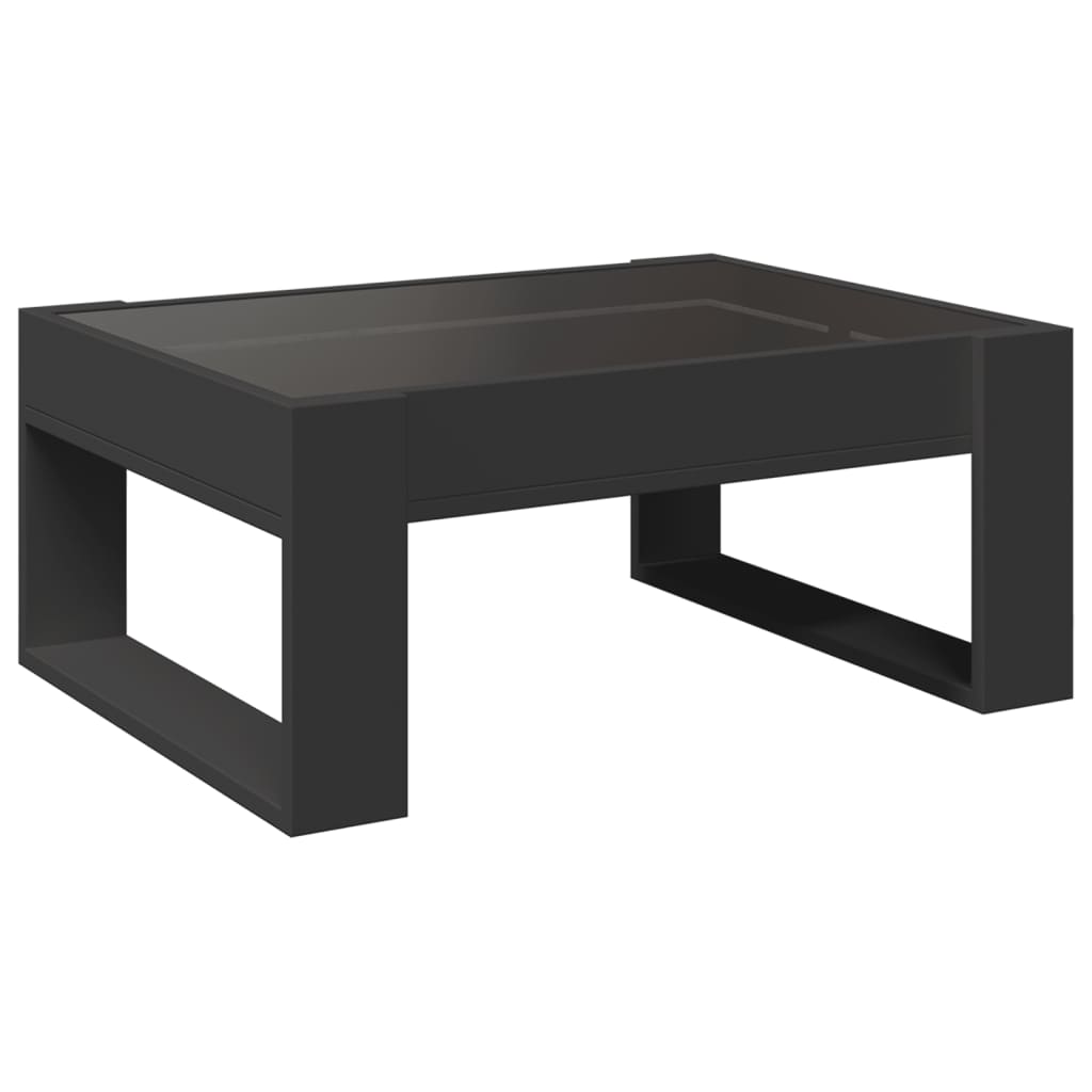 Table basse avec LED infini noir 70x53x30 cm - Tables basses