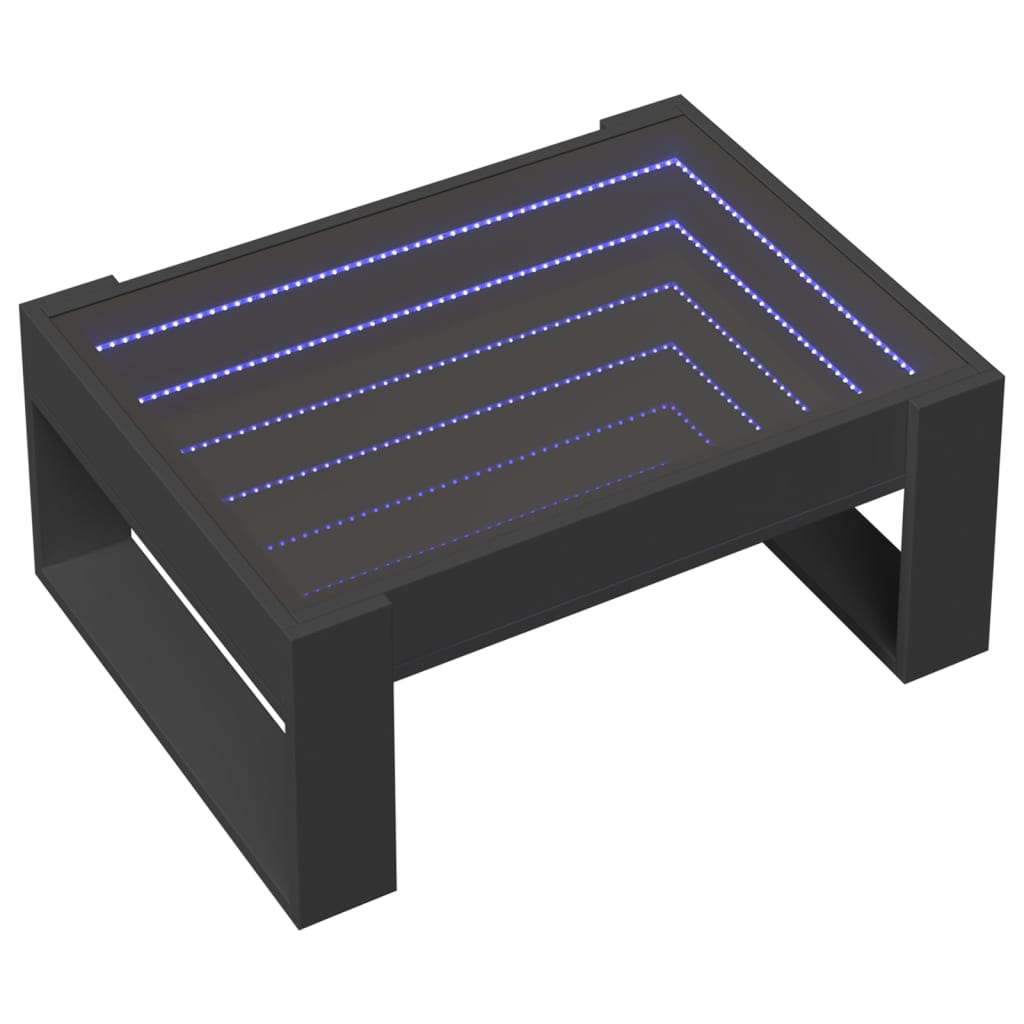 Table basse avec LED infini noir 70x53x30 cm - Tables basses