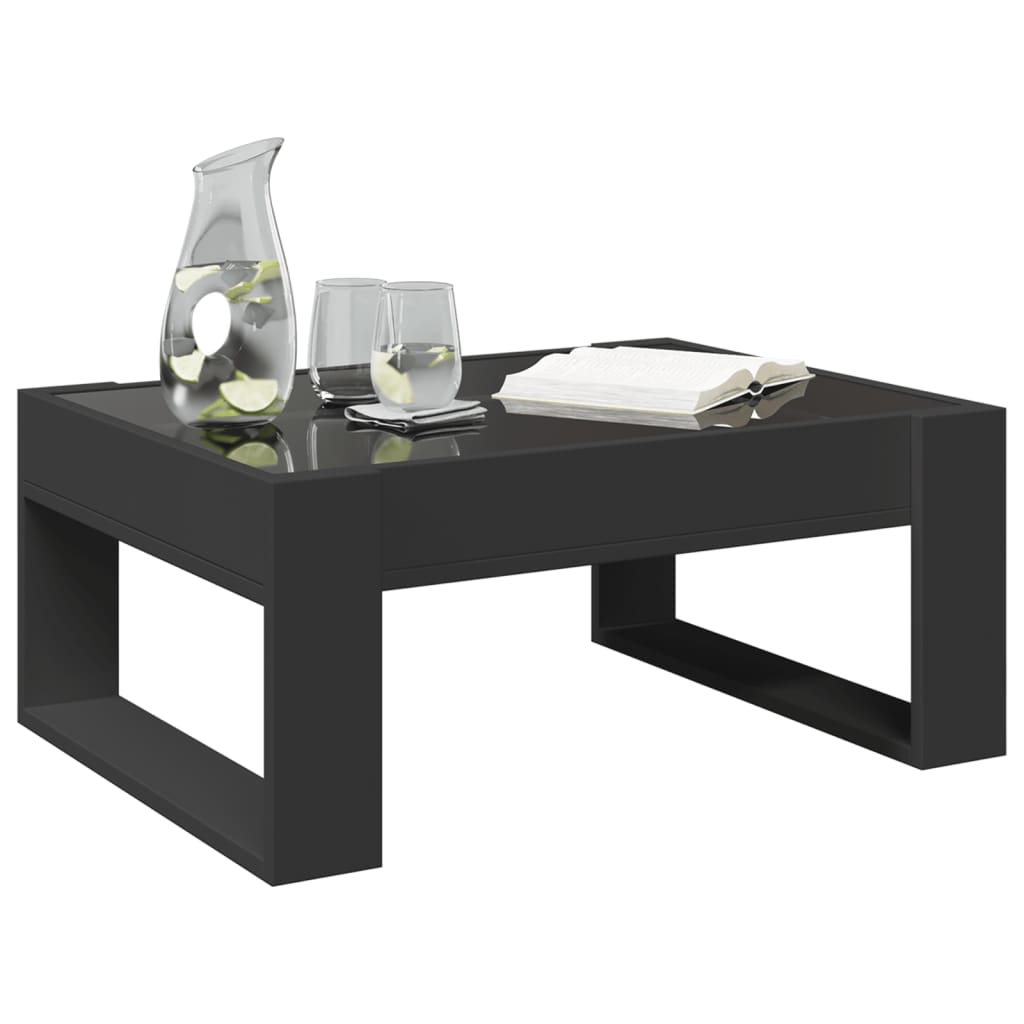 Table basse avec LED infini noir 70x53x30 cm - Tables basses