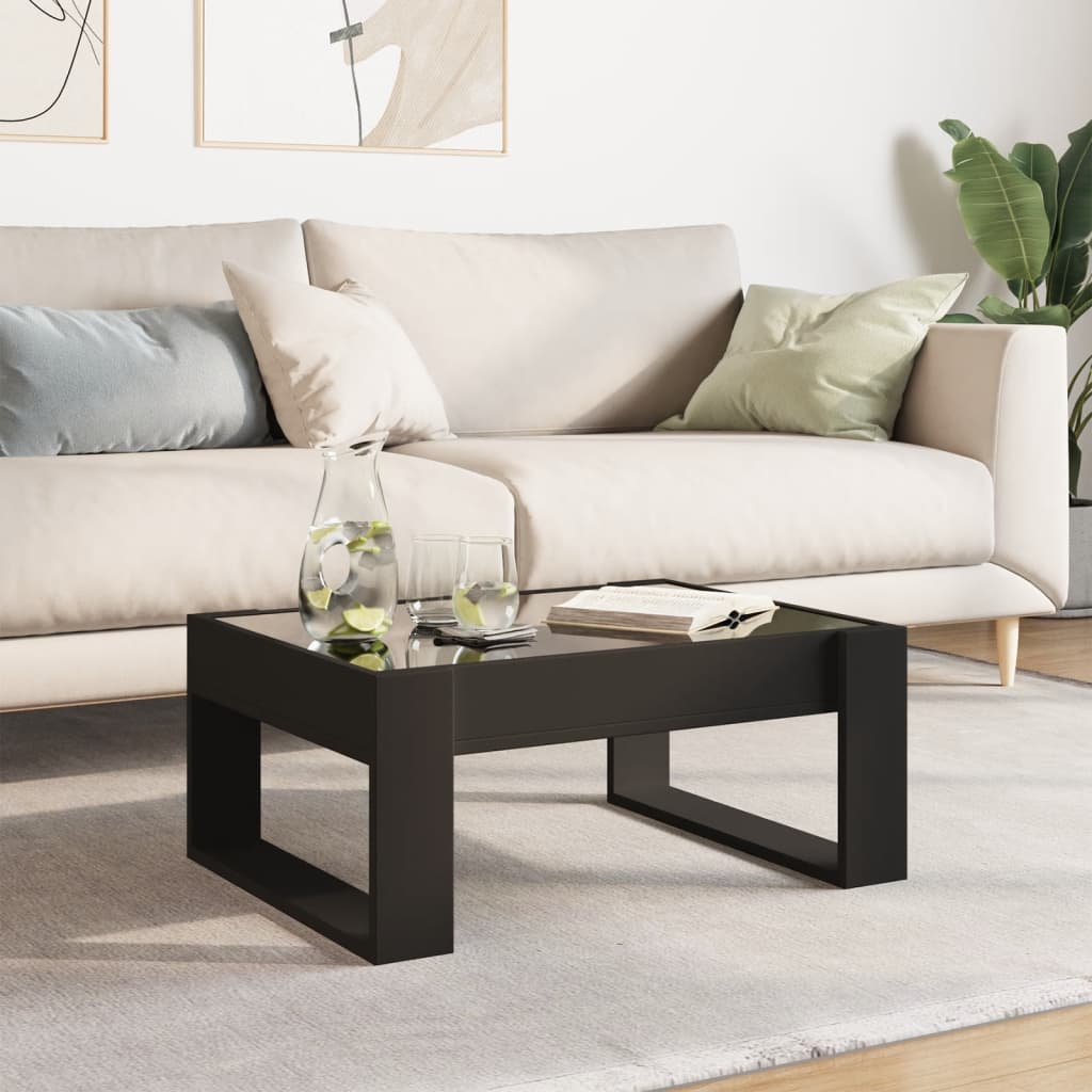 Table basse avec LED infini noir 70x53x30 cm - Tables basses