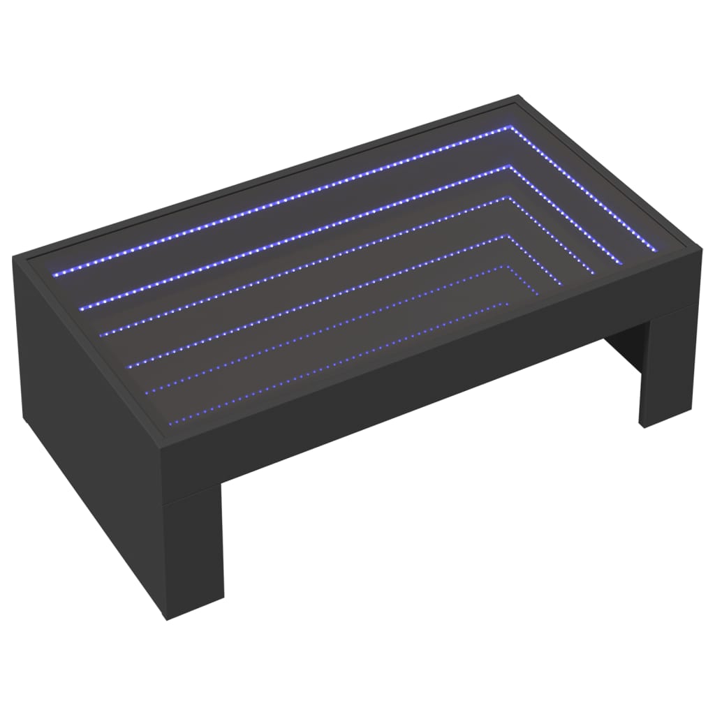 Table basse avec LED infini noir 90x50x30 cm - Tables basses