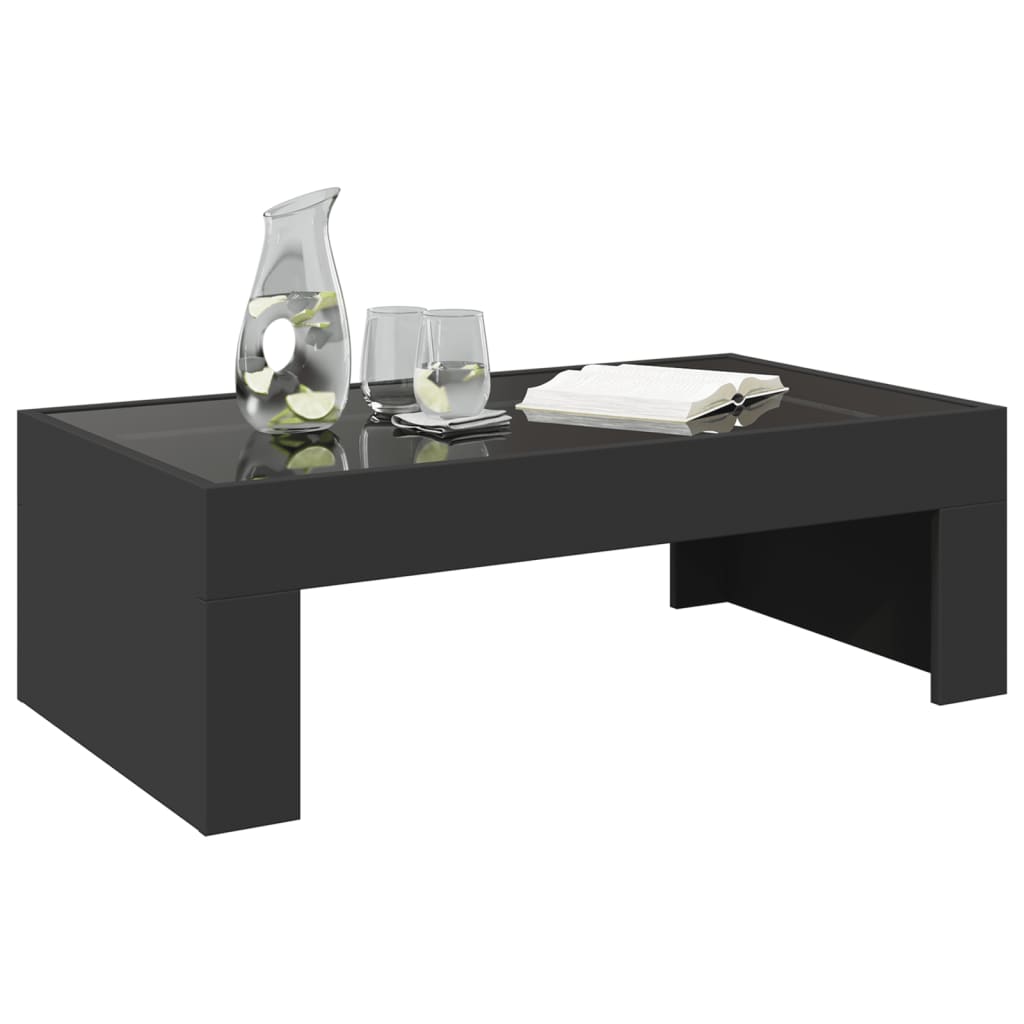 Table basse avec LED infini noir 90x50x30 cm - Tables basses