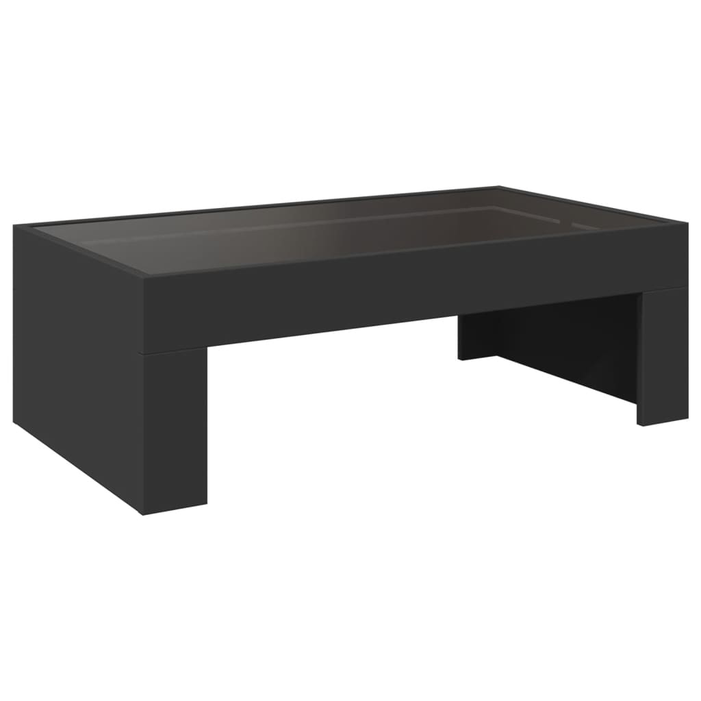 Table basse avec LED infini noir 90x50x30 cm - Tables basses