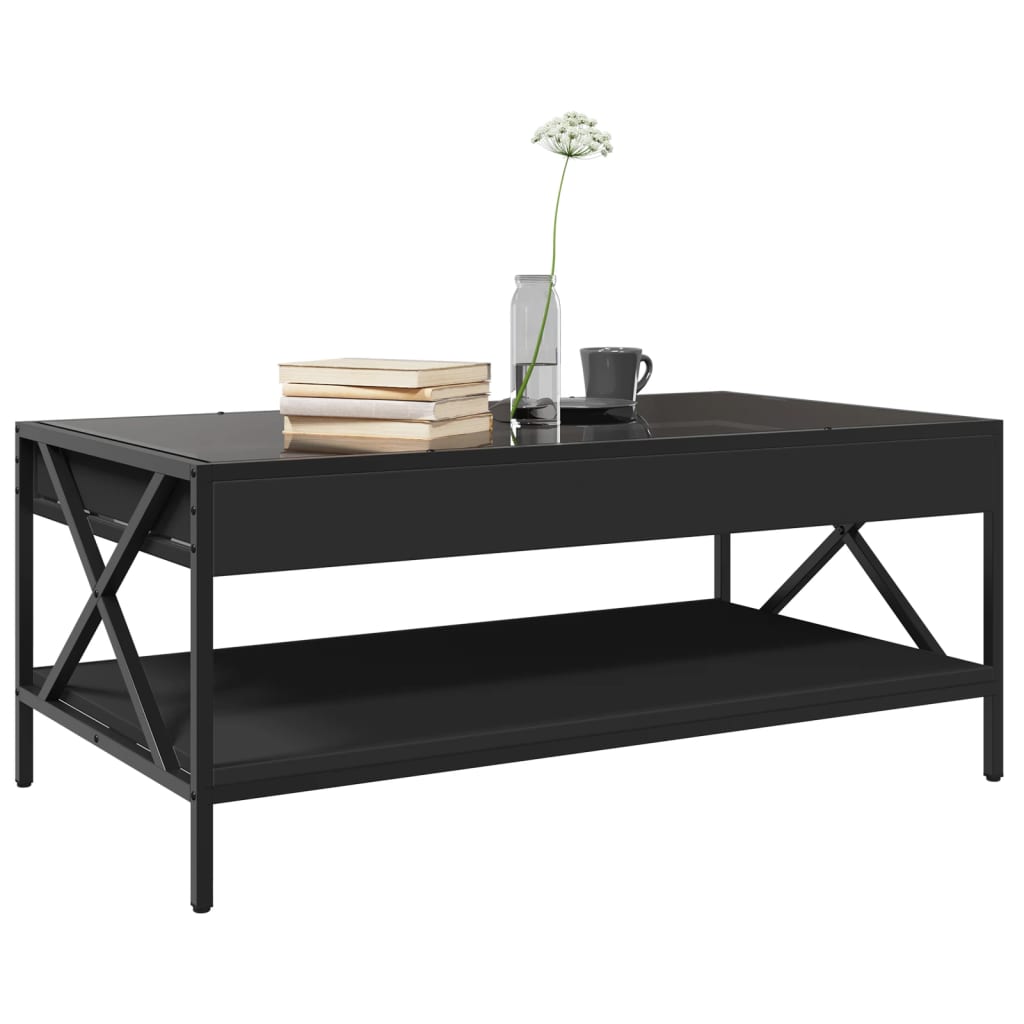 Table basse avec LED infini noir 90x50x38 cm - Tables basses