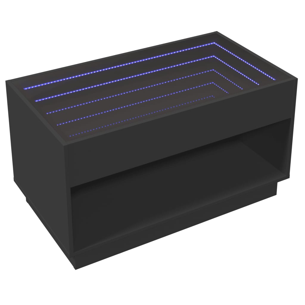 Table basse avec LED infini noir 90x50x50 cm - Tables basses