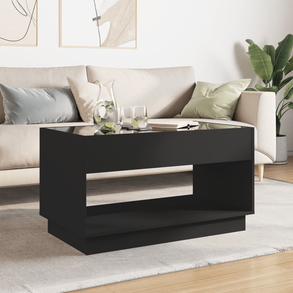 Table basse avec LED infini noir 90x50x50 cm - Tables basses