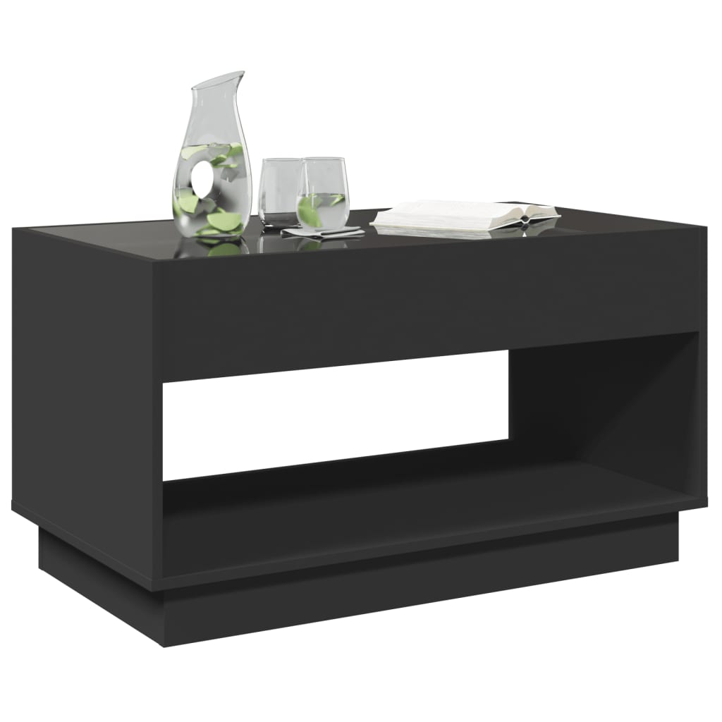 Table basse avec LED infini noir 90x50x50 cm - Tables basses