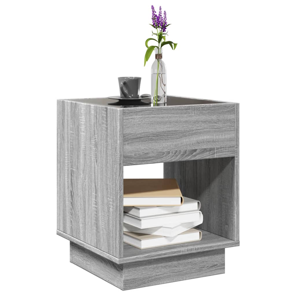 Table basse avec LED infini sonoma gris 40x40x50 cm - Tables basses