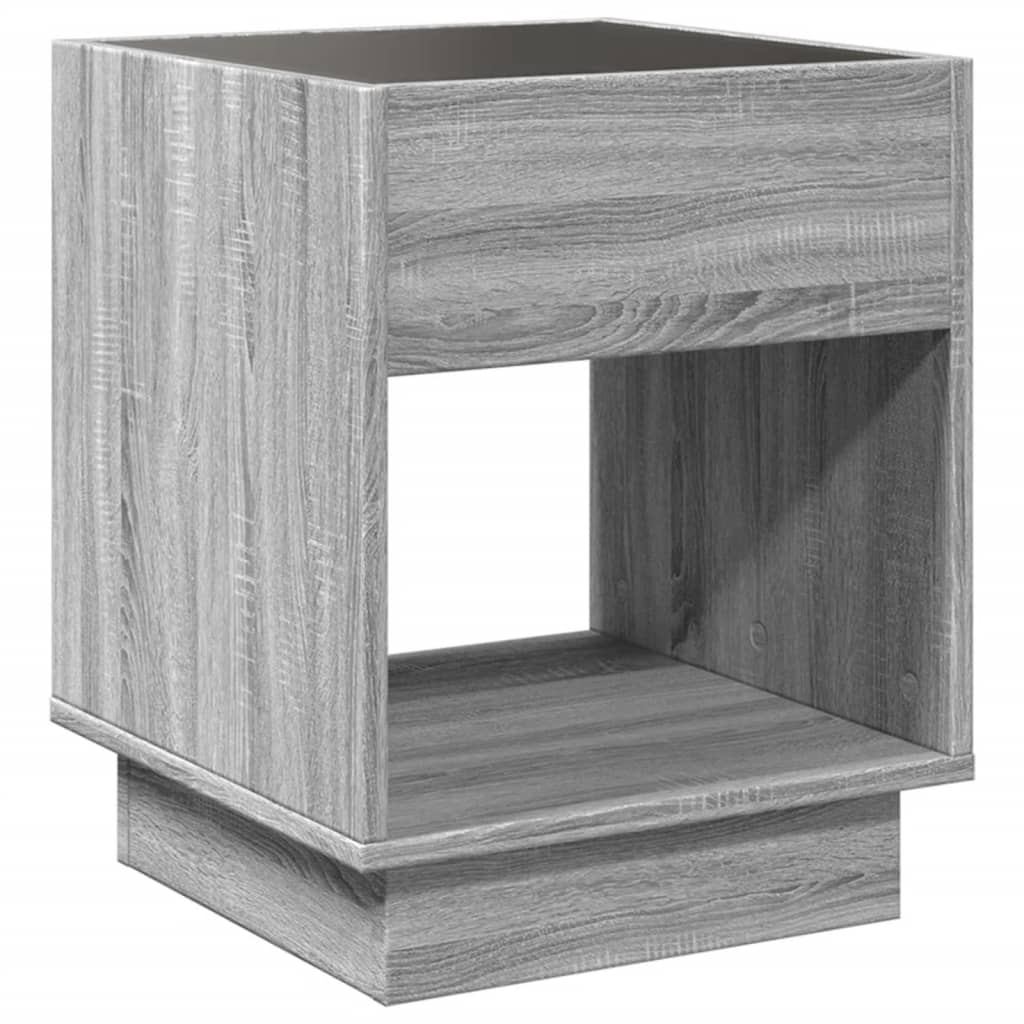 Table basse avec LED infini sonoma gris 40x40x50 cm - Tables basses