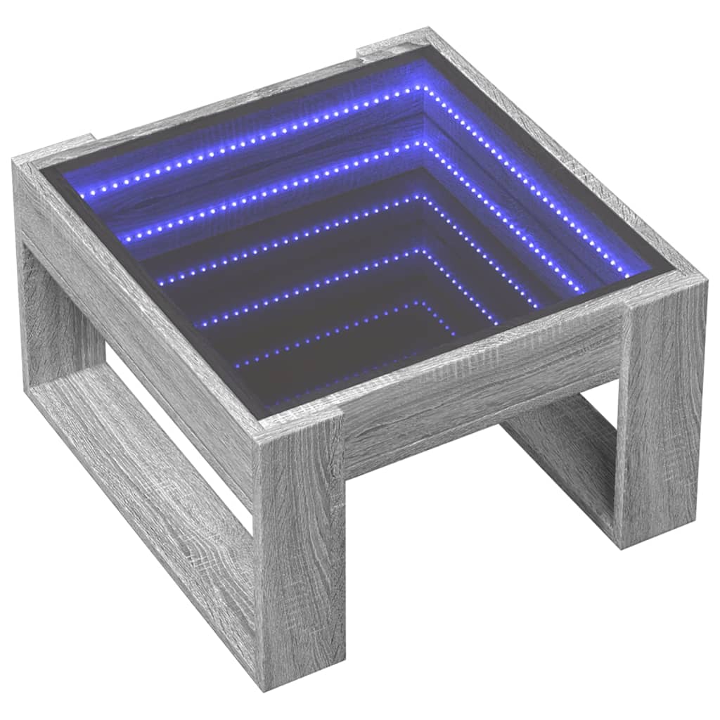 Table basse avec LED infini sonoma gris 50x53x30 cm - Tables basses