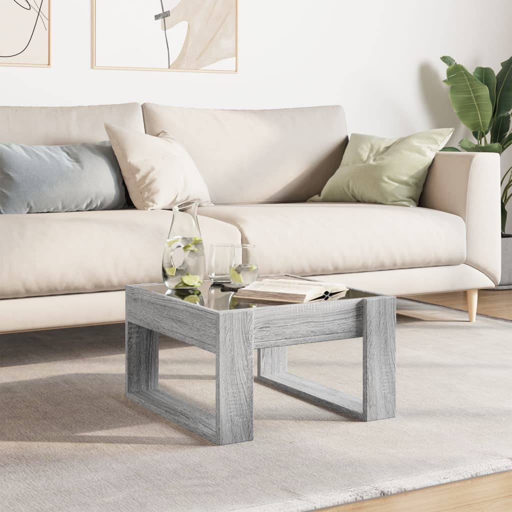 Table basse avec LED infini sonoma gris 50x53x30 cm - Tables basses