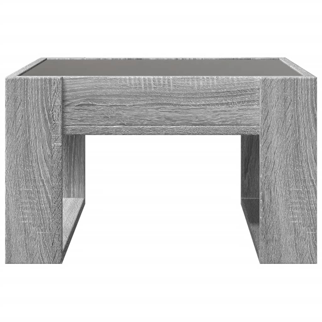 Table basse avec LED infini sonoma gris 50x53x30 cm - Tables basses