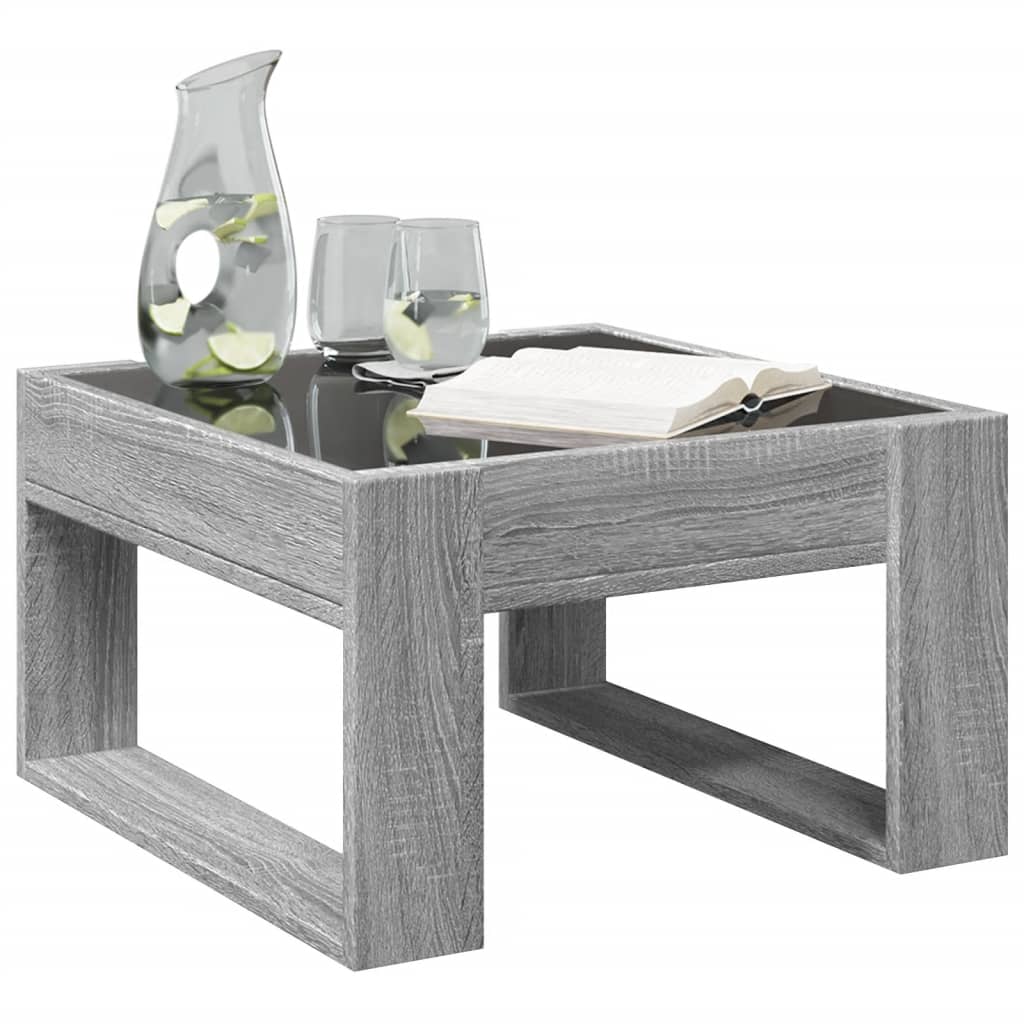Table basse avec LED infini sonoma gris 50x53x30 cm - Tables basses