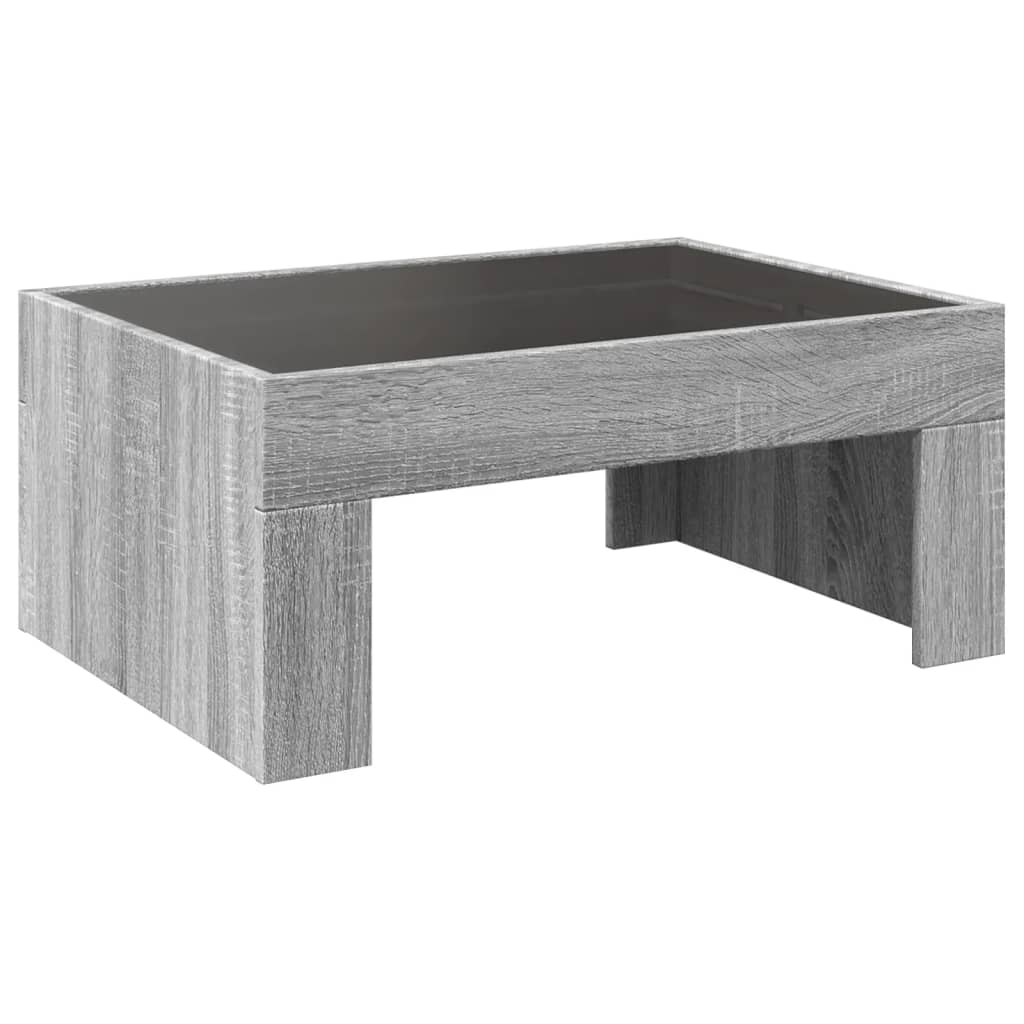 Table basse avec LED infini sonoma gris 70x50x30 cm - Tables basses