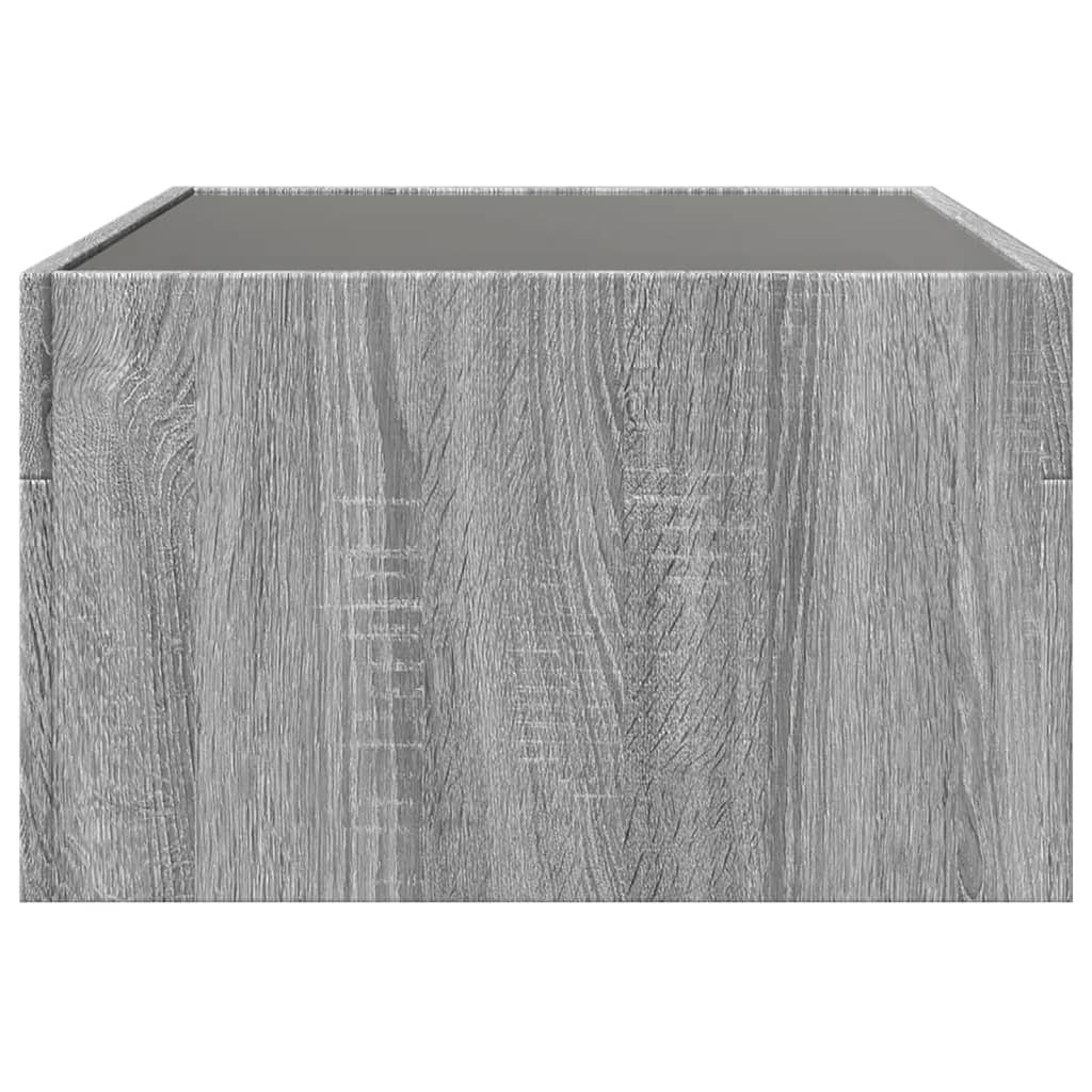 Table basse avec LED infini sonoma gris 70x50x30 cm - Tables basses