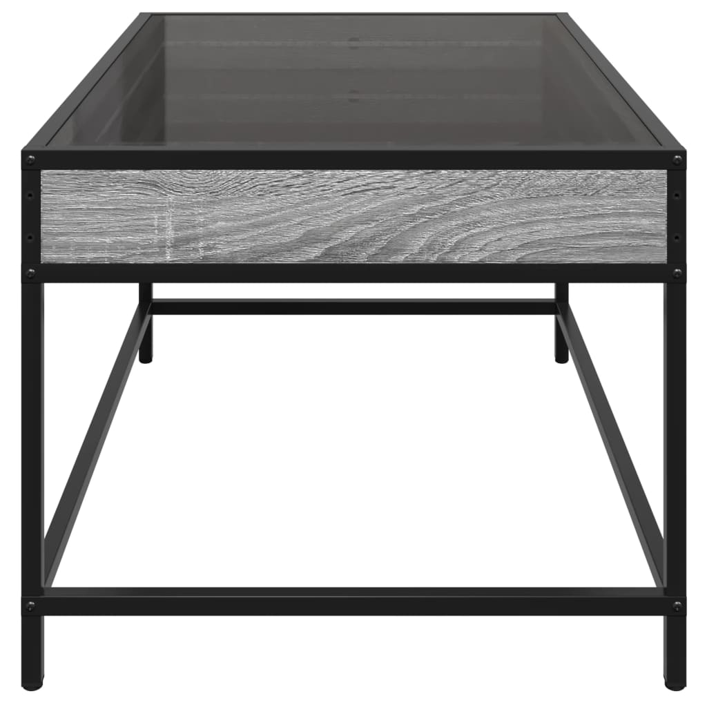 Table basse avec LED infini sonoma gris 70x50x41 cm - Tables basses