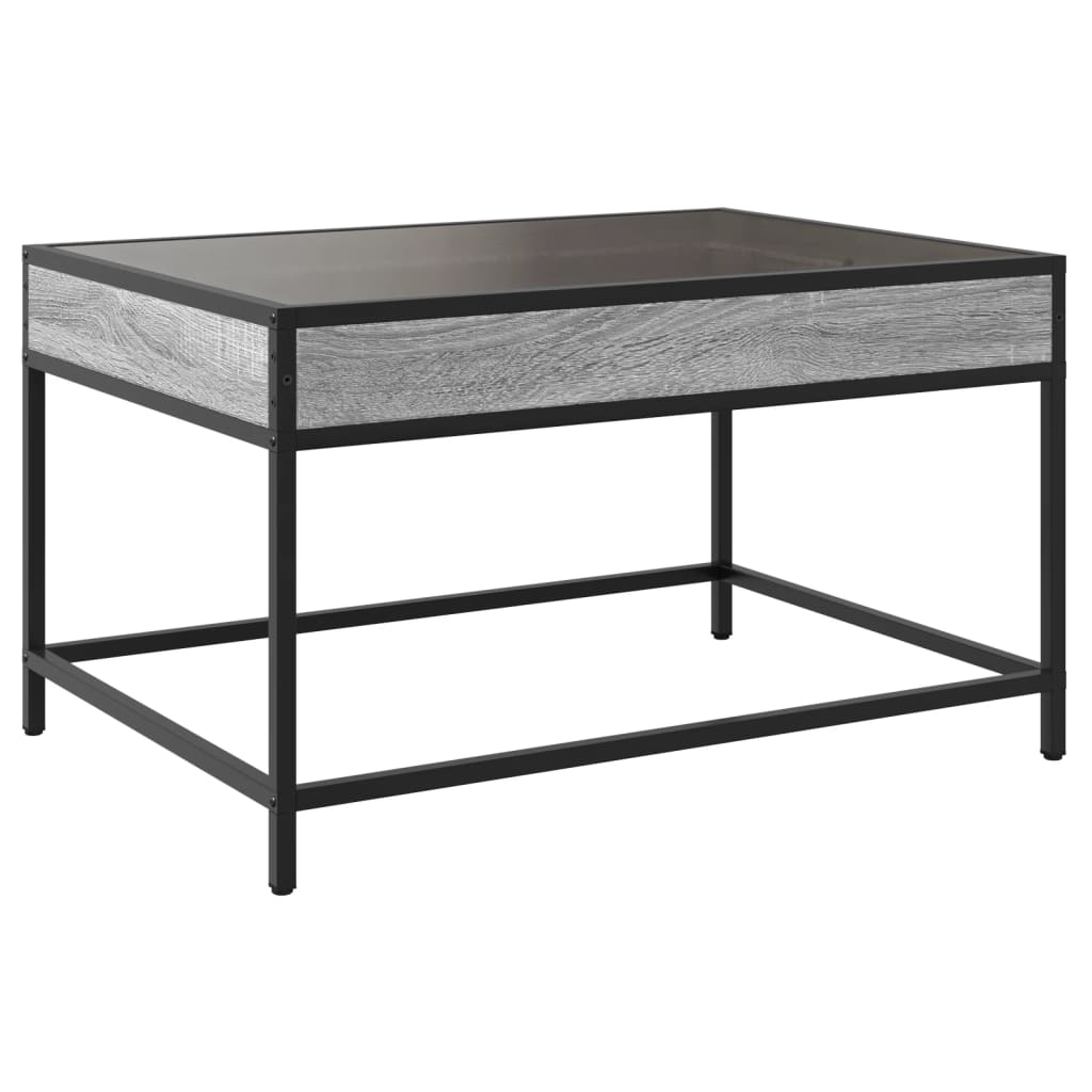 Table basse avec LED infini sonoma gris 70x50x41 cm - Tables basses