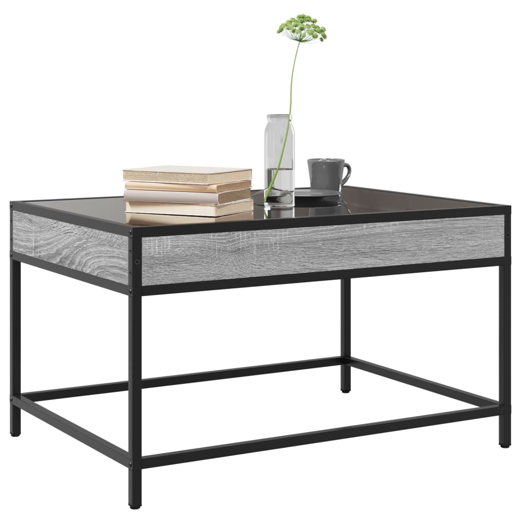 Table basse avec LED infini sonoma gris 70x50x41 cm - Tables basses