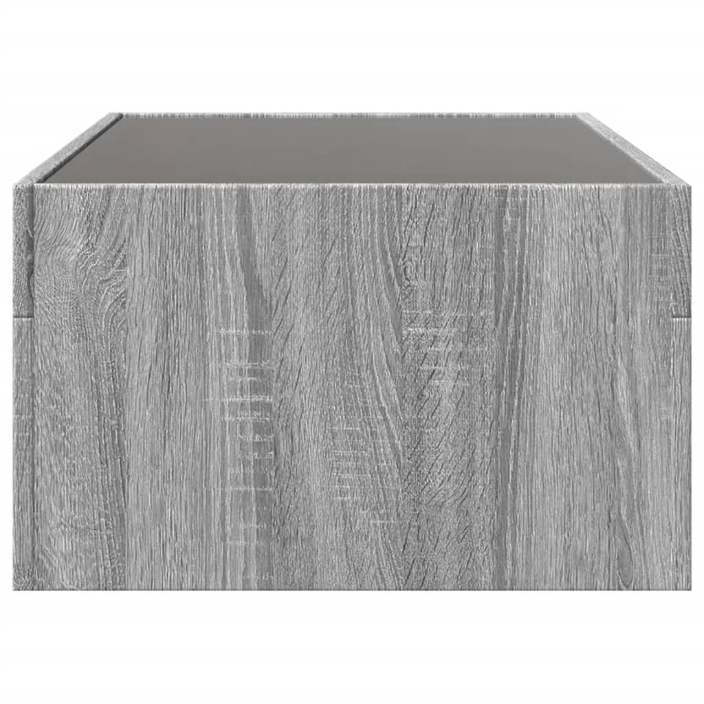 Table basse avec LED infini sonoma gris 90x50x30 cm - Tables basses