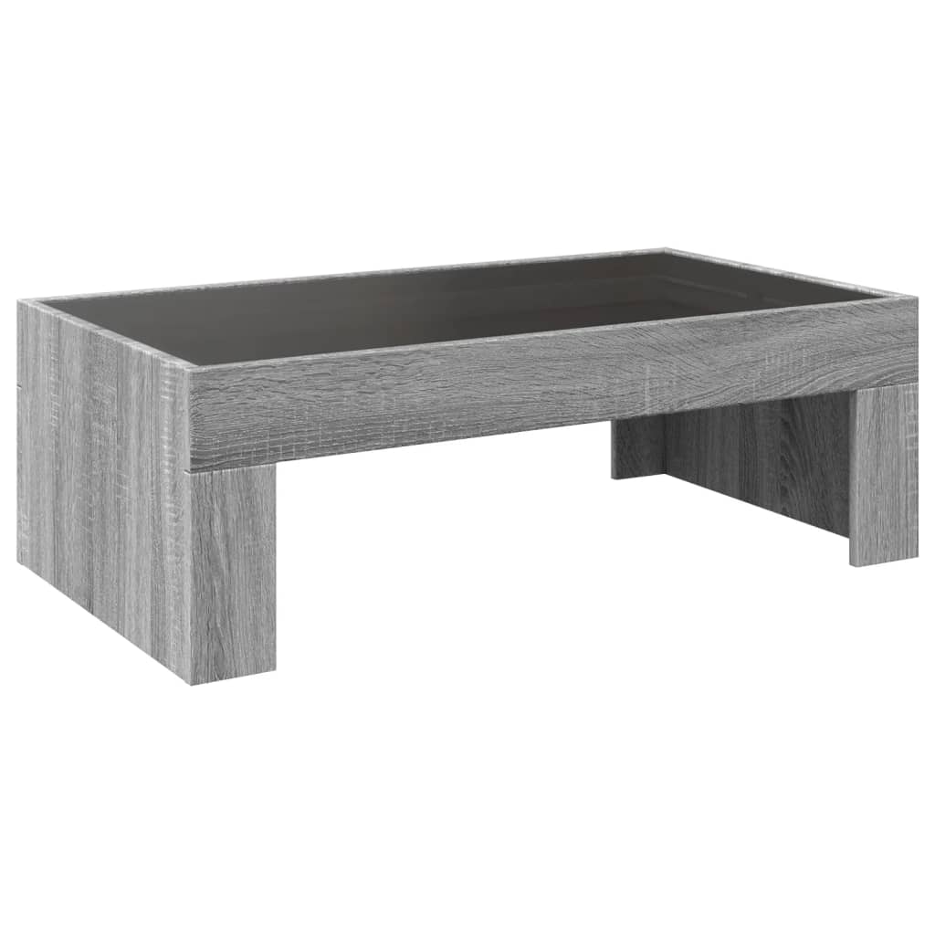 Table basse avec LED infini sonoma gris 90x50x30 cm - Tables basses