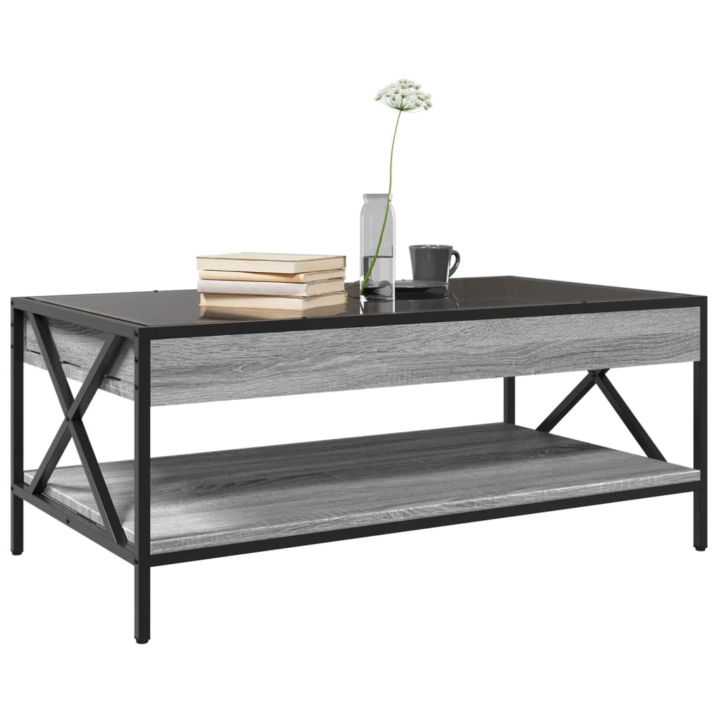 Table basse avec LED infini sonoma gris 90x50x38 cm - Tables basses