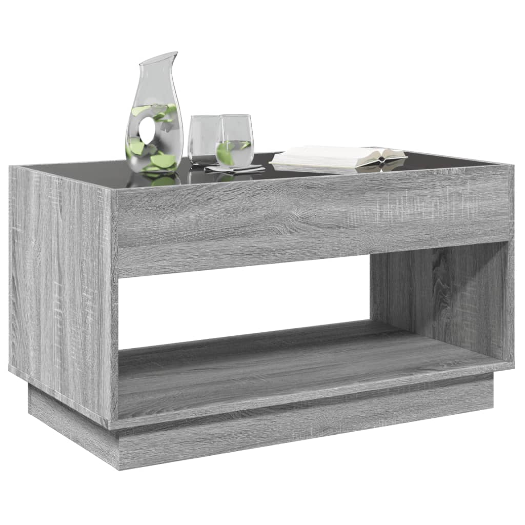 Table basse avec LED infini sonoma gris 90x50x50 cm - Tables basses