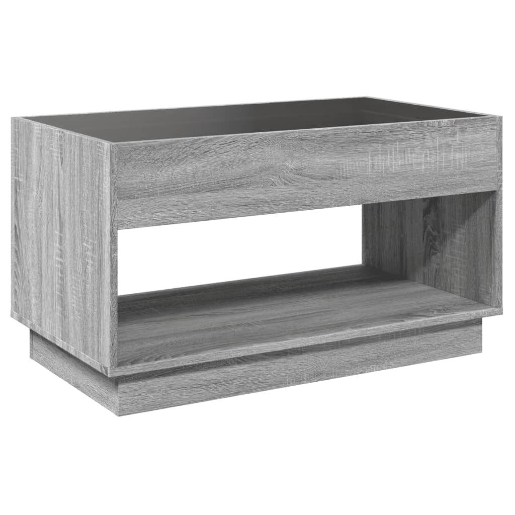 Table basse avec LED infini sonoma gris 90x50x50 cm - Tables basses