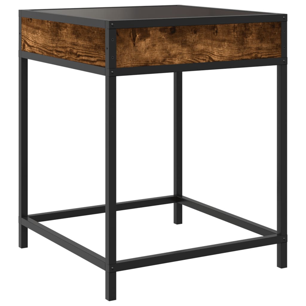 Table basse avec LED Infinity chêne fumé 40x40x51 cm - Tables basses