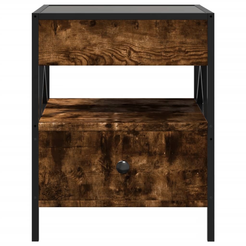 Table basse avec LED Infinity chêne fumé 40x40x51 cm - Tables basses