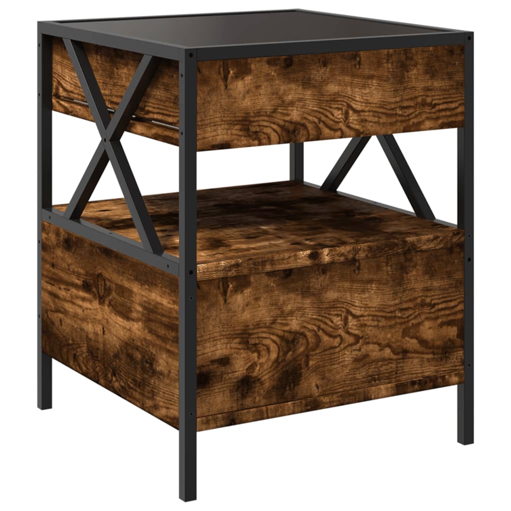 Table basse avec LED Infinity chêne fumé 40x40x51 cm - Tables basses