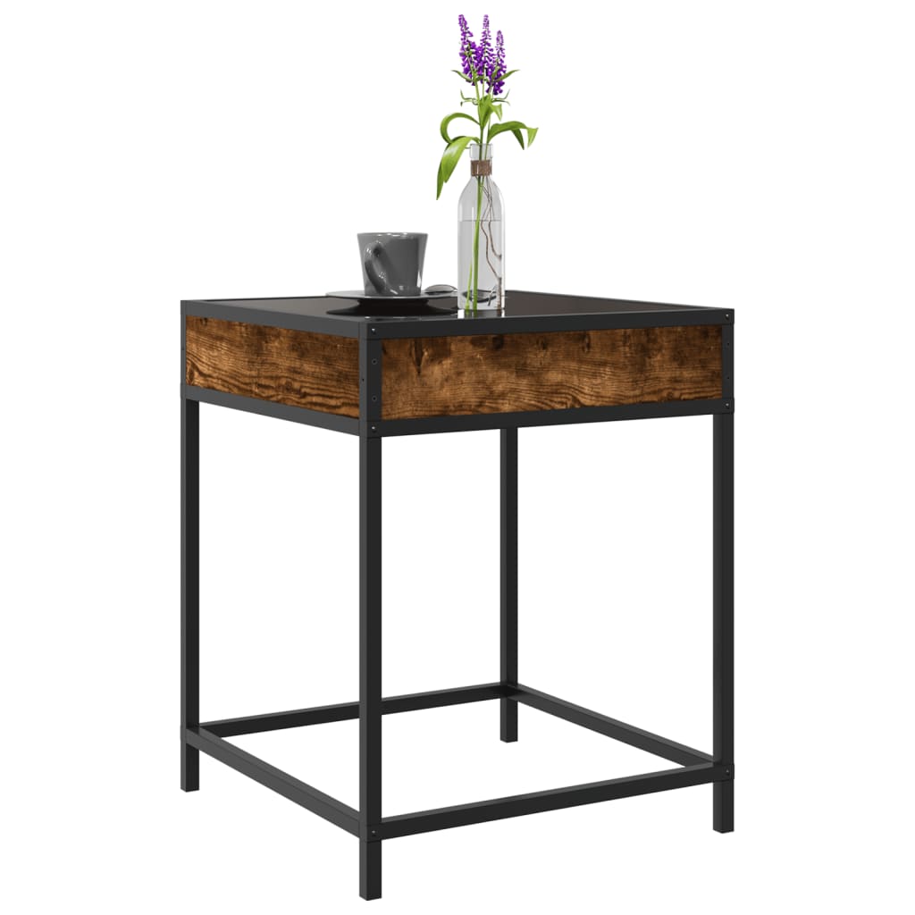 Table basse avec LED Infinity chêne fumé 40x40x51 cm - Tables basses