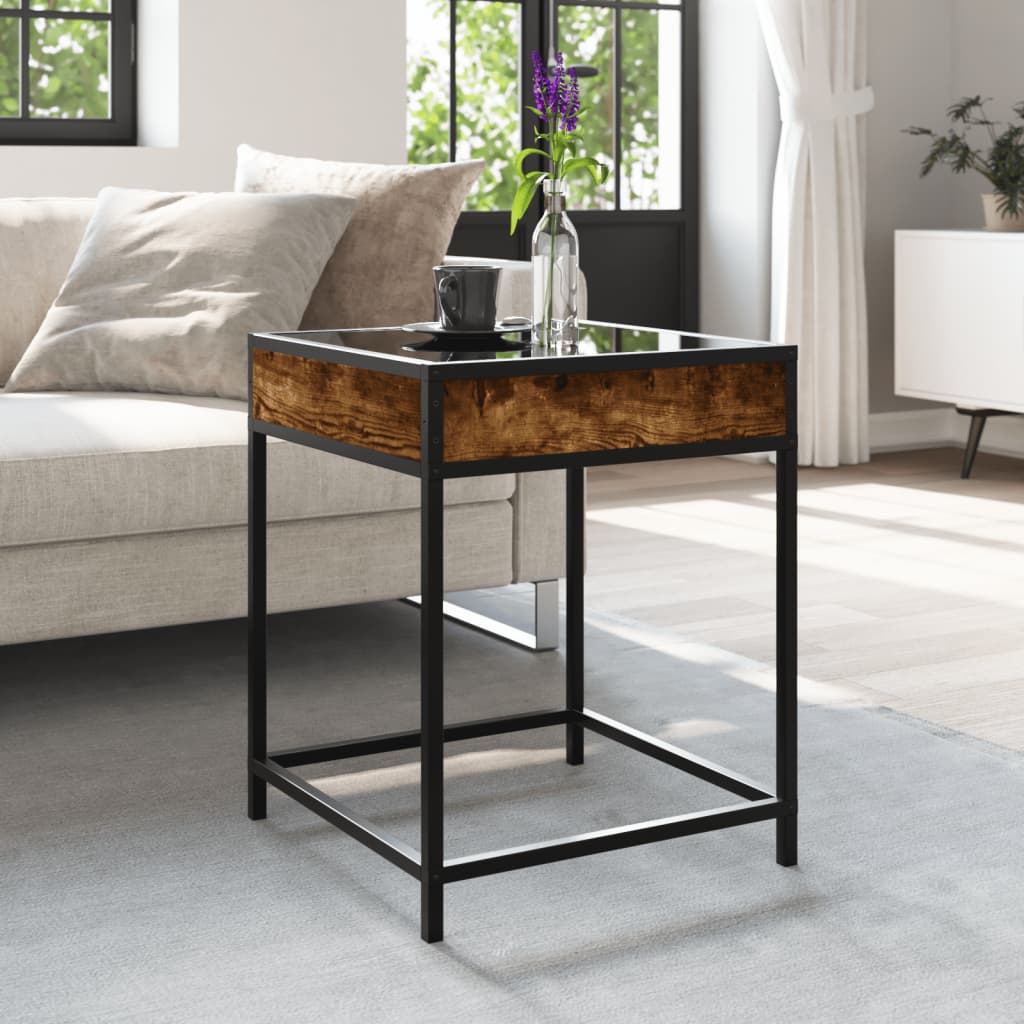 Table basse avec LED Infinity chêne fumé 40x40x51 cm - Tables basses