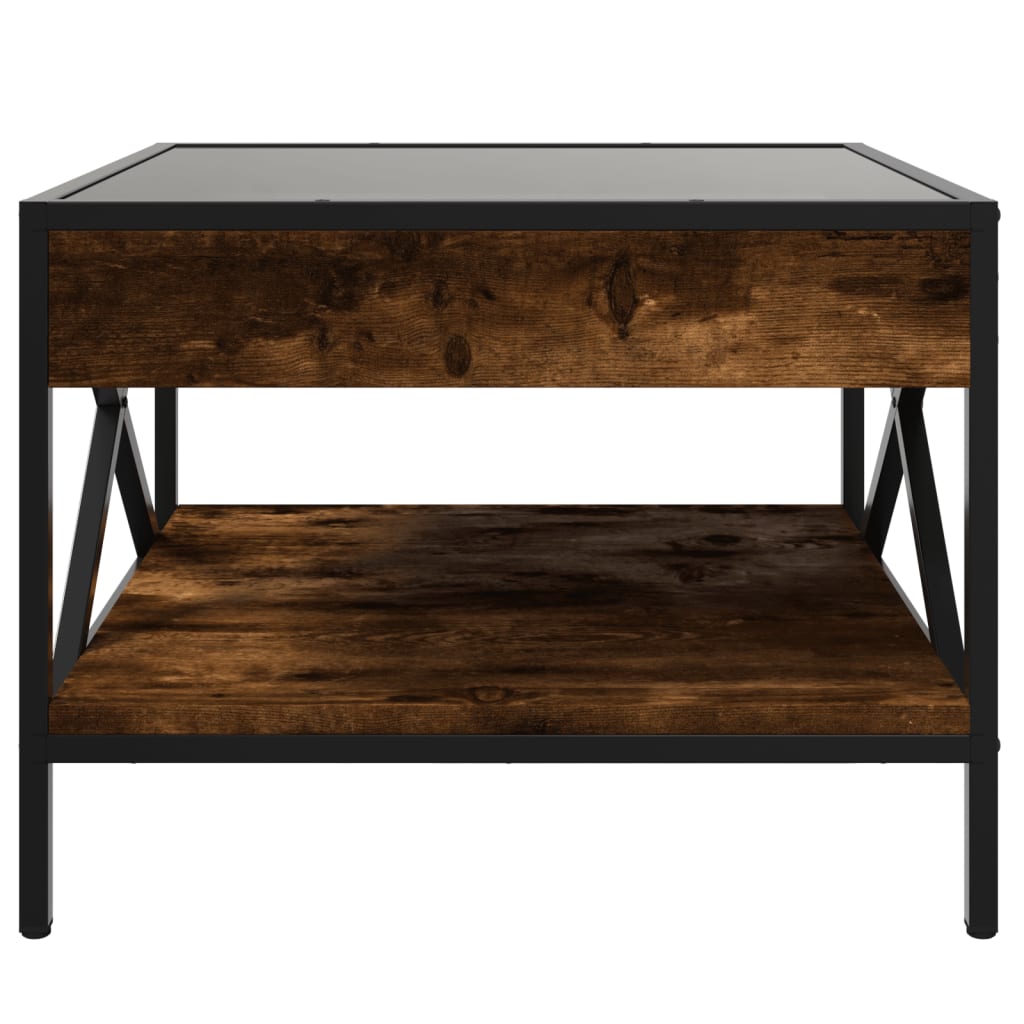 Table basse avec LED Infinity chêne fumé 50x50x38 cm - Tables basses
