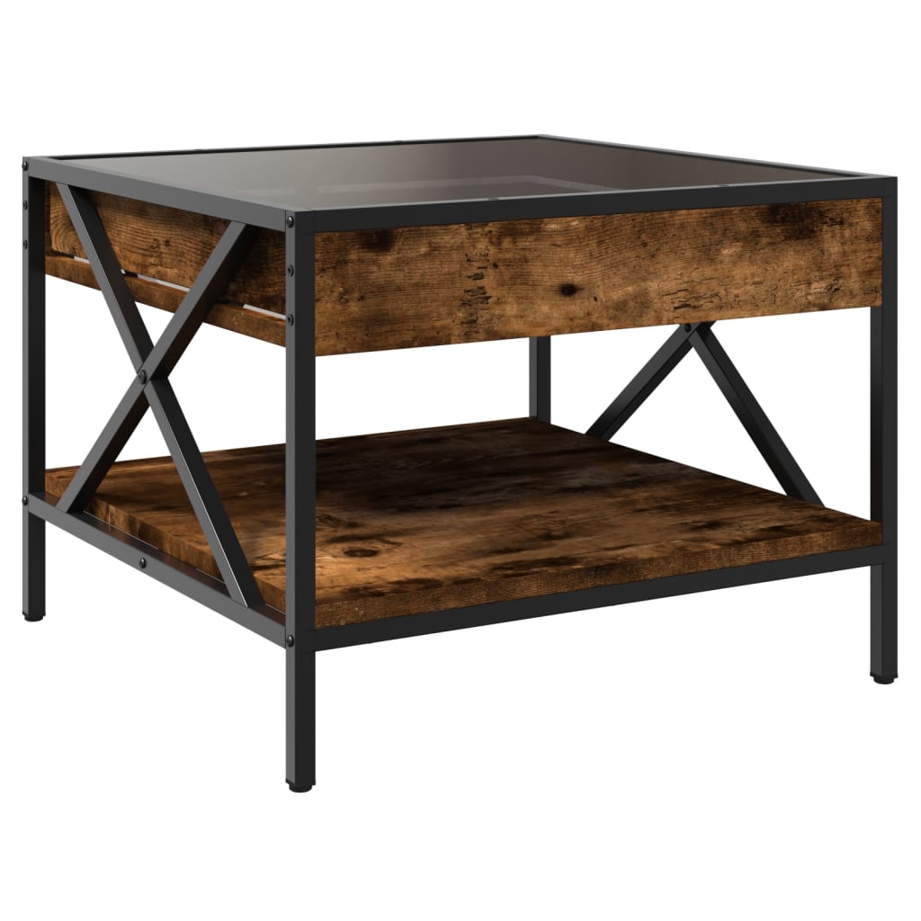 Table basse avec LED Infinity chêne fumé 50x50x38 cm - Tables basses