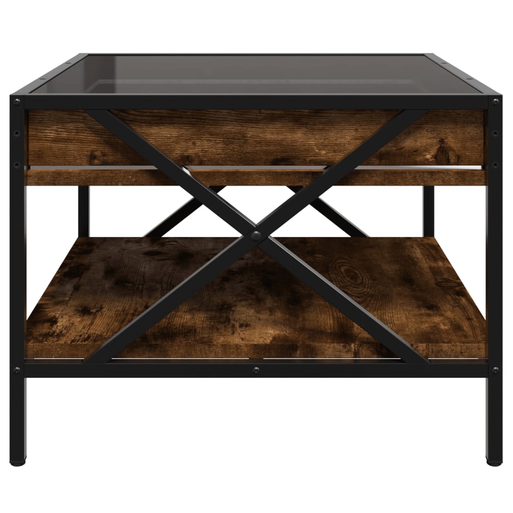 Table basse avec LED Infinity chêne fumé 50x50x38 cm - Tables basses