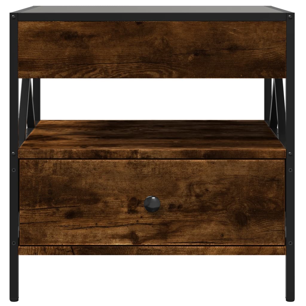 Table basse avec LED Infinity chêne fumé 50x50x51 cm - Tables basses