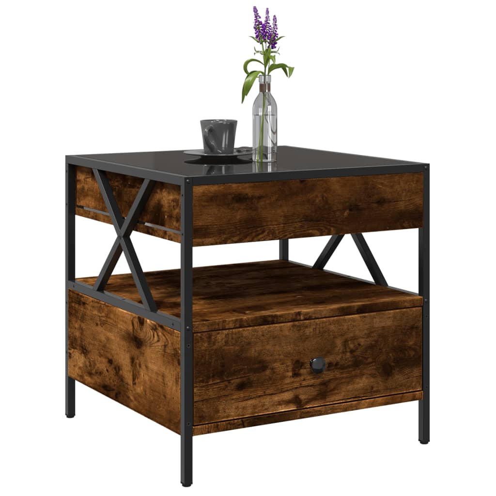 Table basse avec LED Infinity chêne fumé 50x50x51 cm - Tables basses