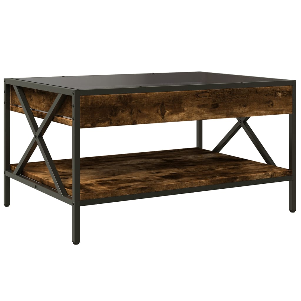 Table basse avec LED Infinity chêne fumé 70x50x38 cm - Tables basses