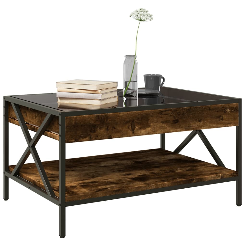 Table basse avec LED Infinity chêne fumé 70x50x38 cm - Tables basses