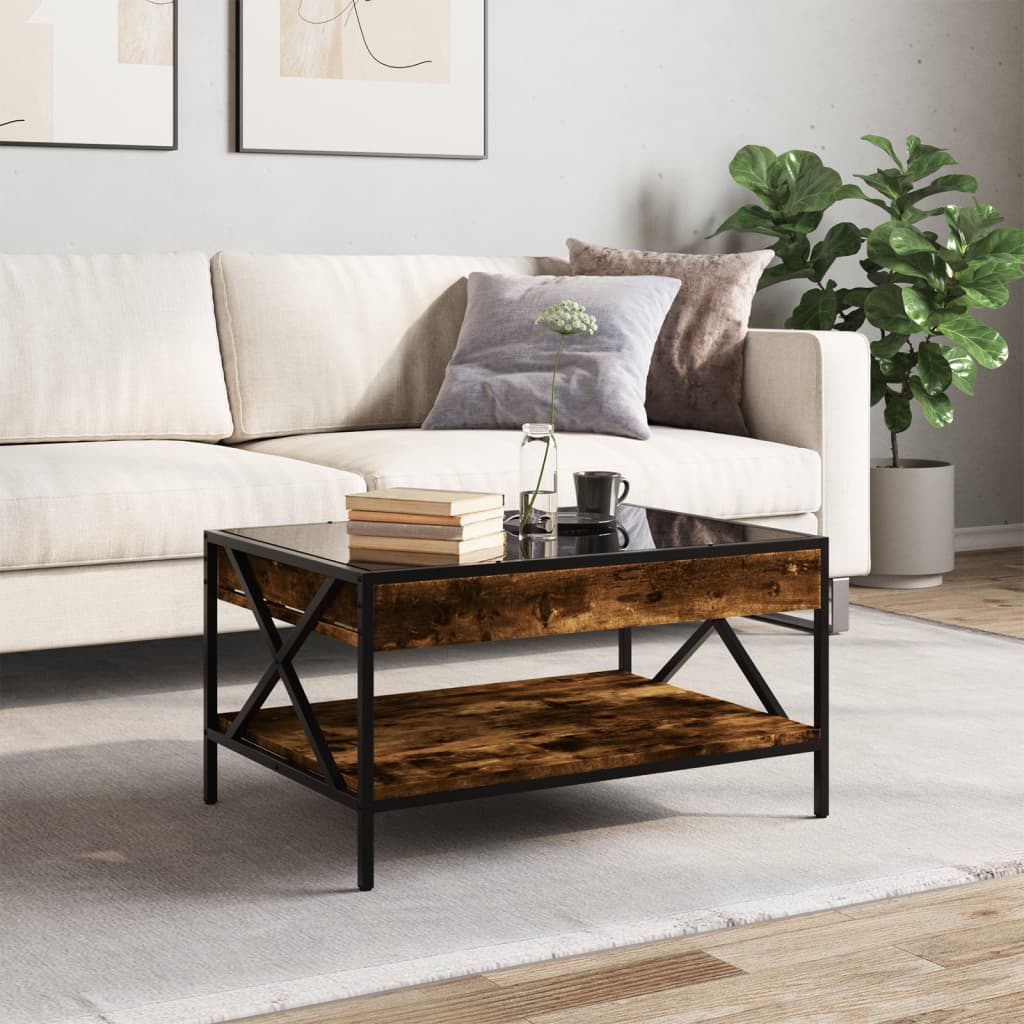Table basse avec LED Infinity chêne fumé 70x50x38 cm - Tables basses