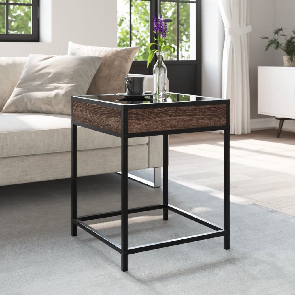 Table basse avec LED Infinity chêne marron 40x40x51 cm - Tables basses