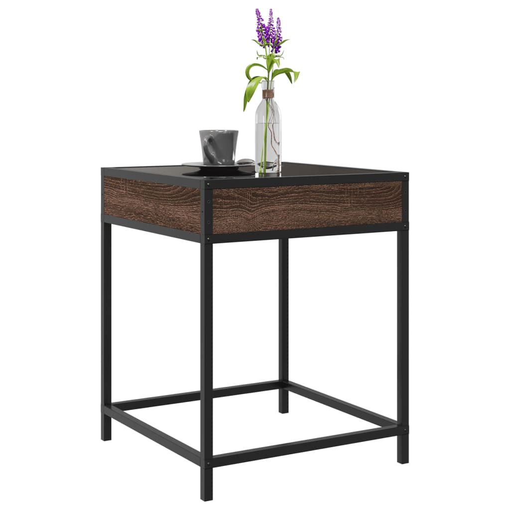 Table basse avec LED Infinity chêne marron 40x40x51 cm - Tables basses