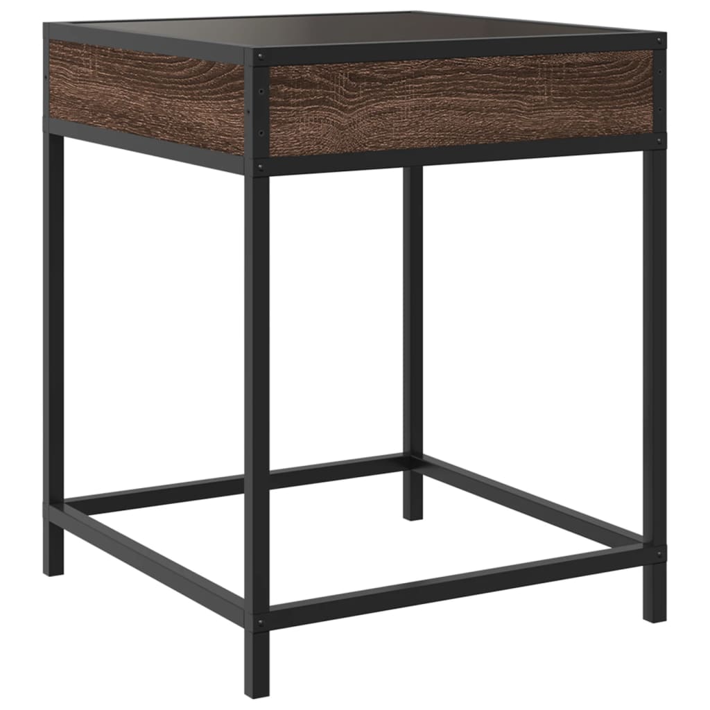 Table basse avec LED Infinity chêne marron 40x40x51 cm - Tables basses