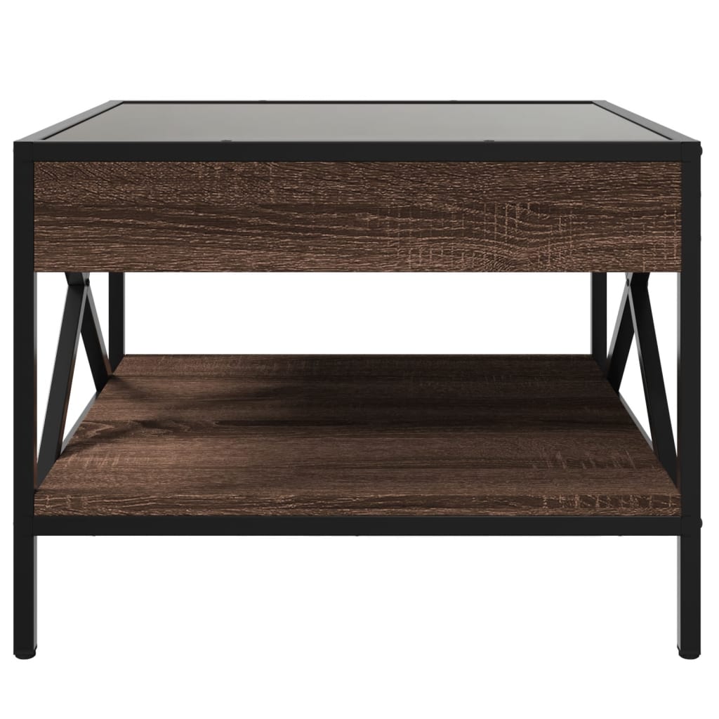 Table basse avec LED Infinity chêne marron 50x50x38 cm - Tables basses