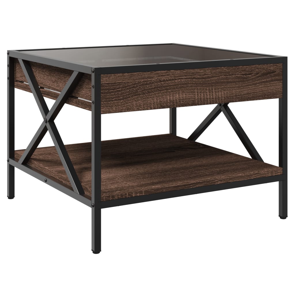 Table basse avec LED Infinity chêne marron 50x50x38 cm - Tables basses