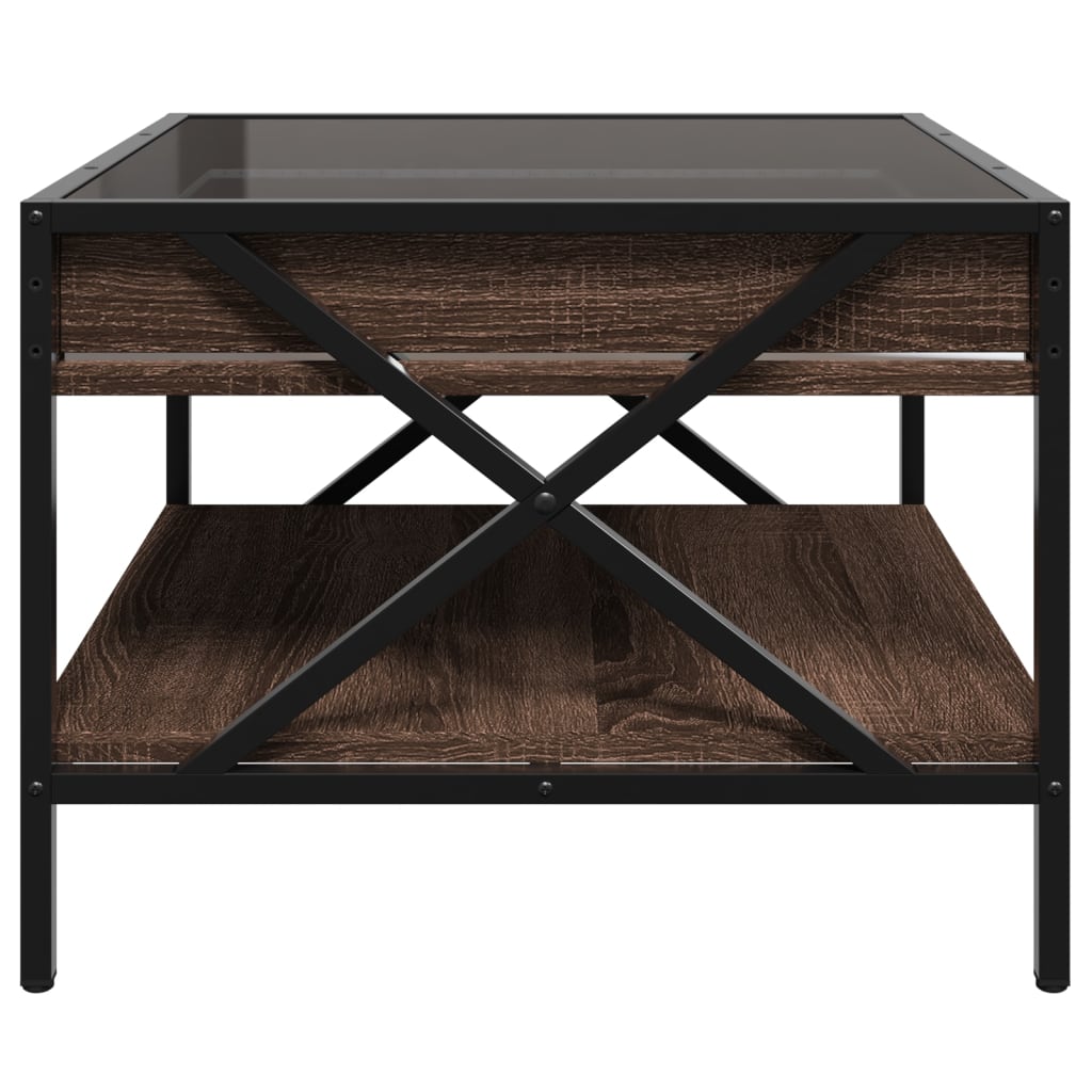 Table basse avec LED Infinity chêne marron 50x50x38 cm - Tables basses